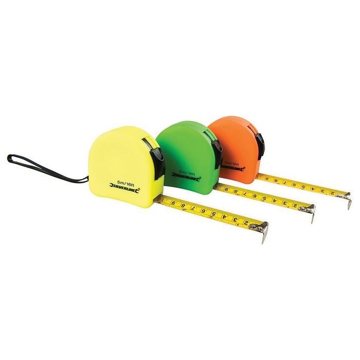 Silverline Hi-Vis Contour Tape Display Box 21pce 5m / 16ft x 19mm Silverline - Town Tools 