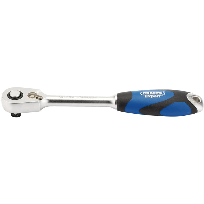 Draper Expert 60 Tooth Micro Head Reversible Soft Grip Ratchet, Sq. Dr. 1-3