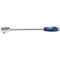 Draper Expert Extra Long Reversible Quick Release Soft Grip Ratchet, 1/2" Sq.