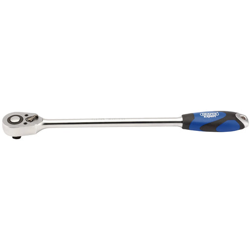 Draper Expert Extra Long Reversible Quick Release Soft Grip Ratchet, 1/2" Sq.