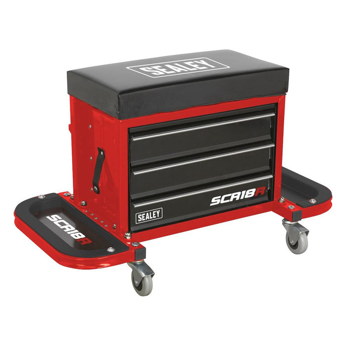Sealey Mechanic's Utility Seat & Toolbox Red SCR18R