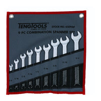 Teng Tools Combination Spanner Set 1/4"-3/4" Tool Roll 9 Pieces