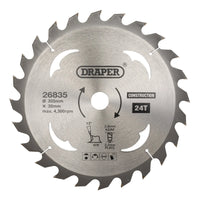 Draper TCT Construction Circular Saw Blade, 305 x 30mm, 24T - SBC8