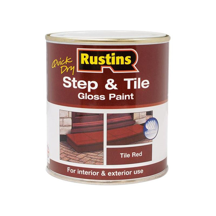 Rustins Quick Dry Step & Tile Paint Gloss Red 1 litre Rustins - Town Tools