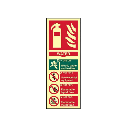 Scan Fire Extinguisher Composite Water - Photoluminescent 75 x 200mm Scan - Town Tools