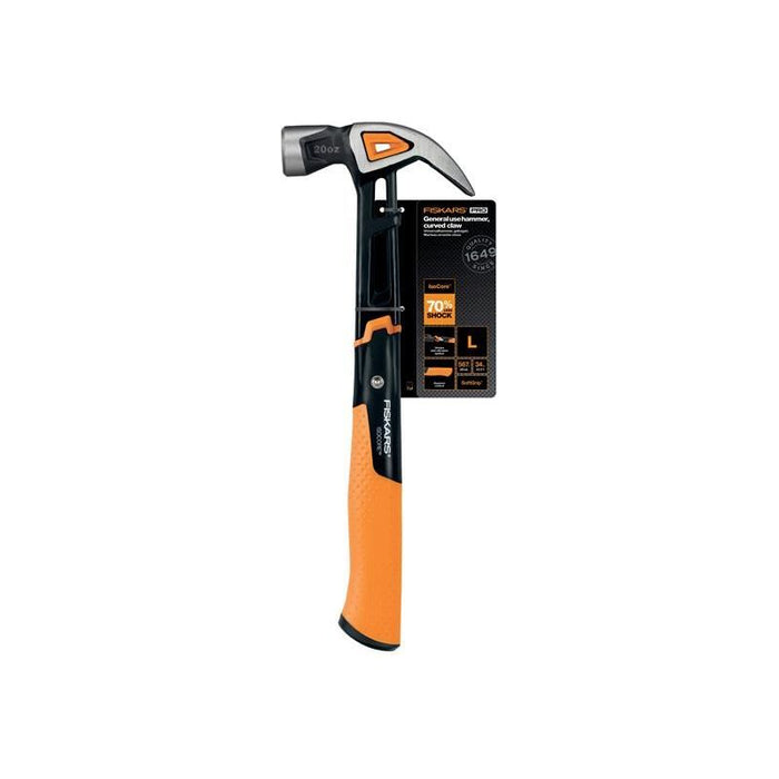 Fiskars IsoCore Curved Finishing Hammer 570g (20oz) Fiskars - Town Tools