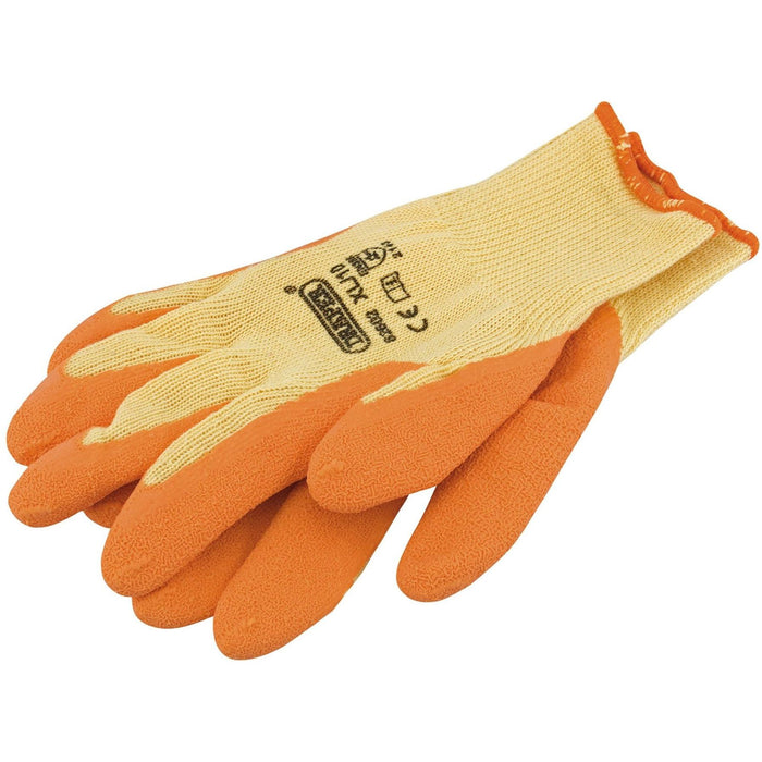 Draper Heavy Duty Latex Coated Work Gloves, Extra Large, Orange 82602 Draper - Town Tools 