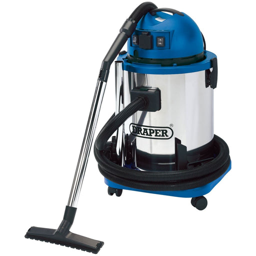 Draper Wet & Dry Vacuum Cleaner with Stainless Steel Tank, 50L, 1400W & 230V Pow Draper - Town Tools 