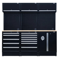 BUNKER 14 Piece Modular Storage Combo with Hardwood Worktop, 2040mm