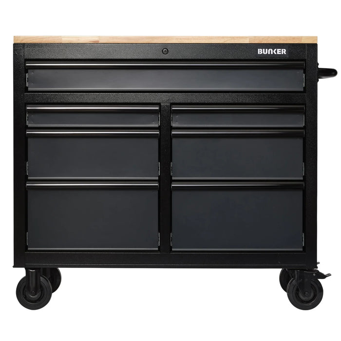 BUNKER 7 Drawer Workbench Roller Tool Cabinet, 41", Grey - B100-41G/FSC
