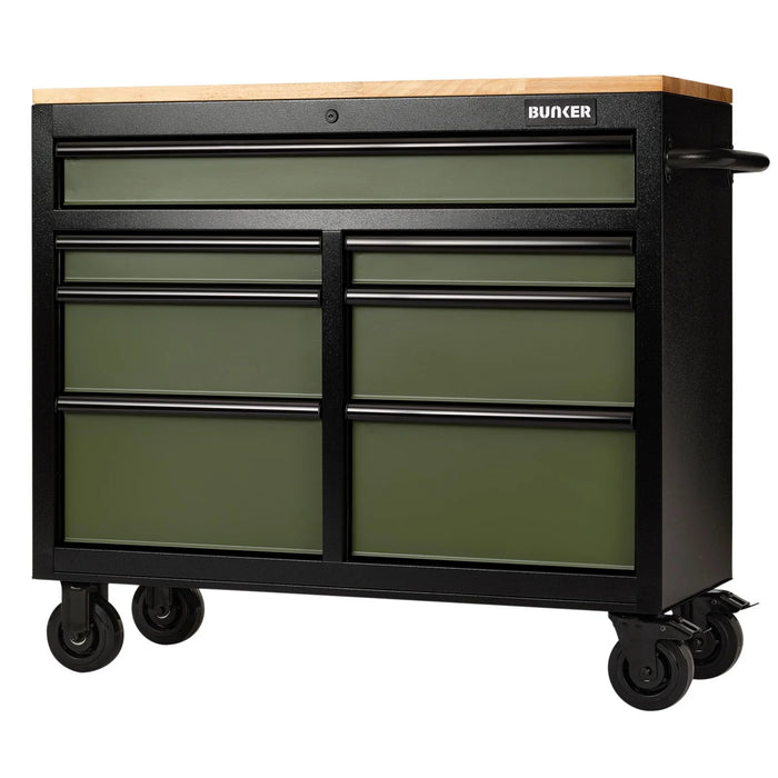 BUNKER 7 Drawer Workbench Roller Tool Cabinet, 41", Green - B100-41GR/FSC