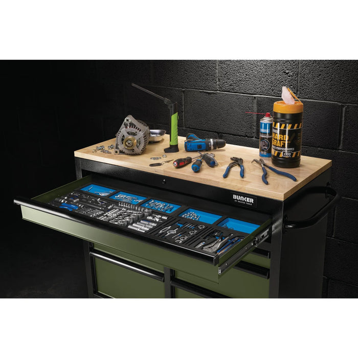 BUNKER 7 Drawer Workbench Roller Tool Cabinet, 41", Green - B100-41GR/FSC