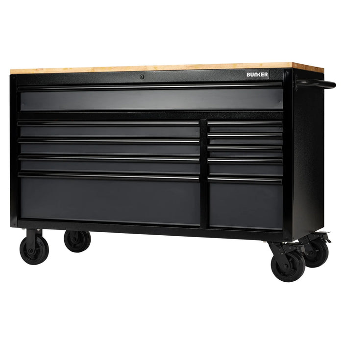 BUNKER 10 Drawer Workbench Roller Tool Cabinet, 56", Grey - B100-56G/FSC