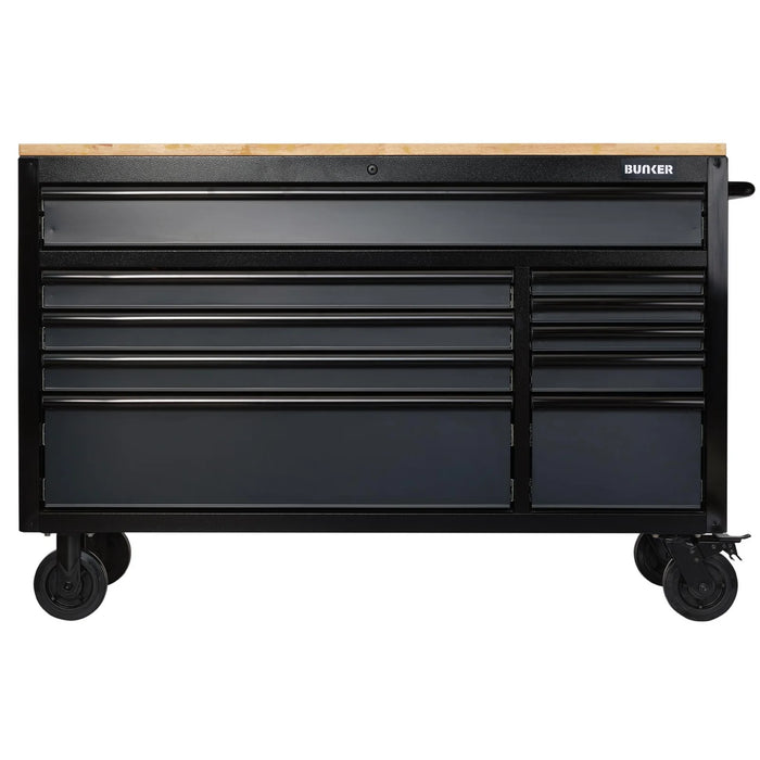 BUNKER 10 Drawer Workbench Roller Tool Cabinet, 56", Grey - B100-56G/FSC
