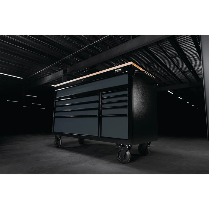 BUNKER 10 Drawer Workbench Roller Tool Cabinet, 56", Grey - B100-56G/FSC