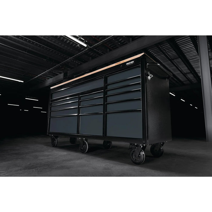 BUNKER 15 Drawer Workbench Roller Tool Cabinet, 72", Grey - B100-72G/FSC