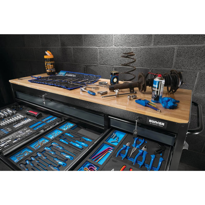 BUNKER 15 Drawer Workbench Roller Tool Cabinet, 72", Grey - B100-72G/FSC