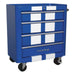 Sealey Rollcab 4 Drawer Retro Style Blue with White Stripes AP28204BWS Sealey - Town Tools 