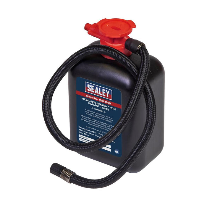 Sealey Replacement Tyre Sealant 450ml & Hose MAC10SR Sealey - Town Tools 