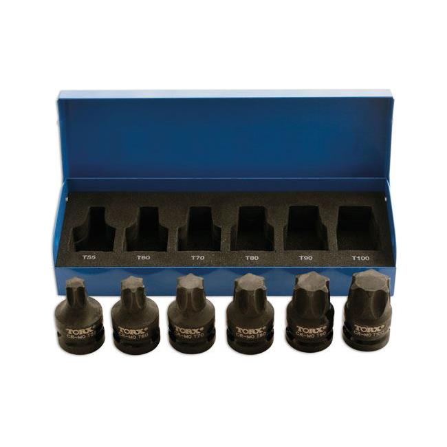 Laser Heavy Duty Torx Socket Bit Set 1/2"D 6pc 4947