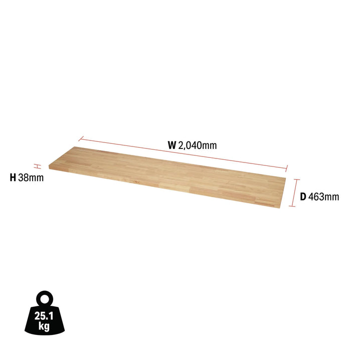 BUNKER Modular Hardwood Worktop, 2040mm - MS400-RW80/FSC