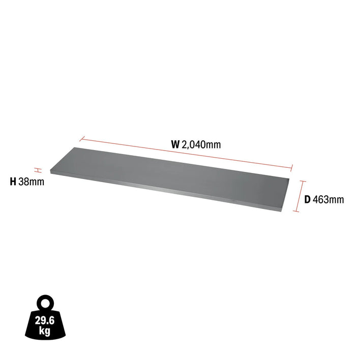 BUNKER Modular Stainless Steel Worktop, 2040mm - MS400-SS80FSC