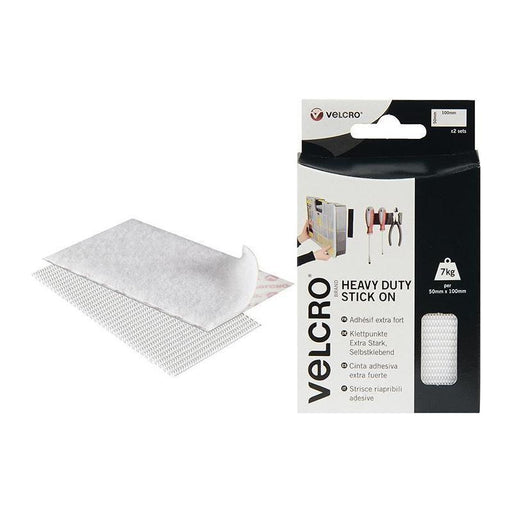Velcro® Brand VELCRO® Brand Heavy-Duty Stick On Strips (2) 50 x100mm White VELCRO® Brand - Town Tools