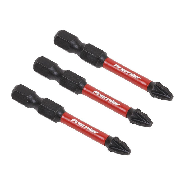 Sealey Pozi #2 Impact Power Tool Bits 50mm 3pc AK8233 Sealey - Town Tools 