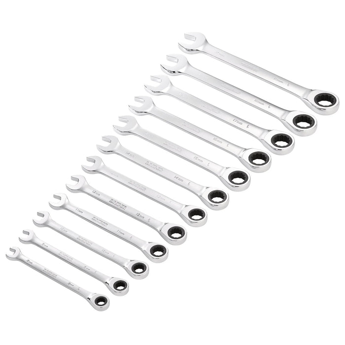 Draper HI-TORQ® Metric Ratchet Combination Spanner Set, 8 - 19mm (12 Piece)