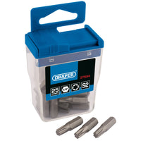 Draper TX-STAR® Long Insert Bits in Plastic Storage Case, T30 x 25mm (Pack of