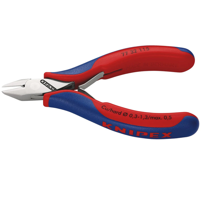 KNIPEX 77 32 115 Flush Electronics Diagonal Cutters, 115mm - 77 32 115 SB