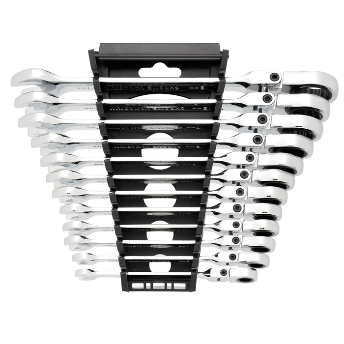 Draper HI-TORQ® Metric Flexible Head Ratchet Combination Spanner Set (12 Piece)