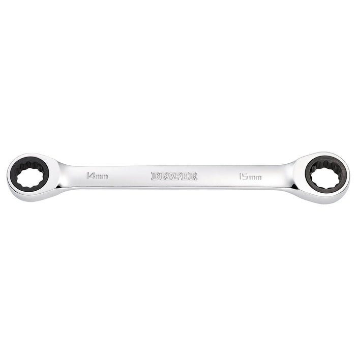 Draper HI-TORQ® Metric Double Ratchet Ring Spanner, 14 x 15mm - 8231BSMM