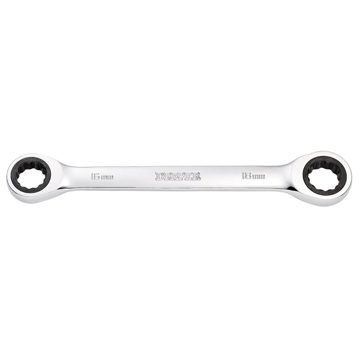 Draper HI-TORQ® Metric Double Ratchet Ring Spanner, 16 x 18mm - 8231BSMM