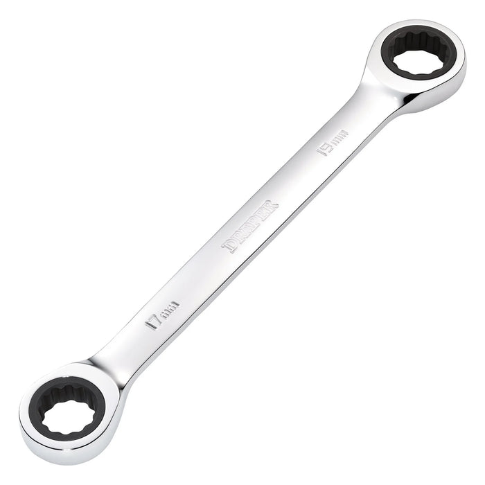 Draper HI-TORQ® Metric Double Ratchet Ring Spanner, 17 x 19mm - 8231BSMM