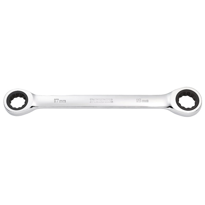 Draper HI-TORQ® Metric Double Ratchet Ring Spanner, 17 x 19mm - 8231BSMM