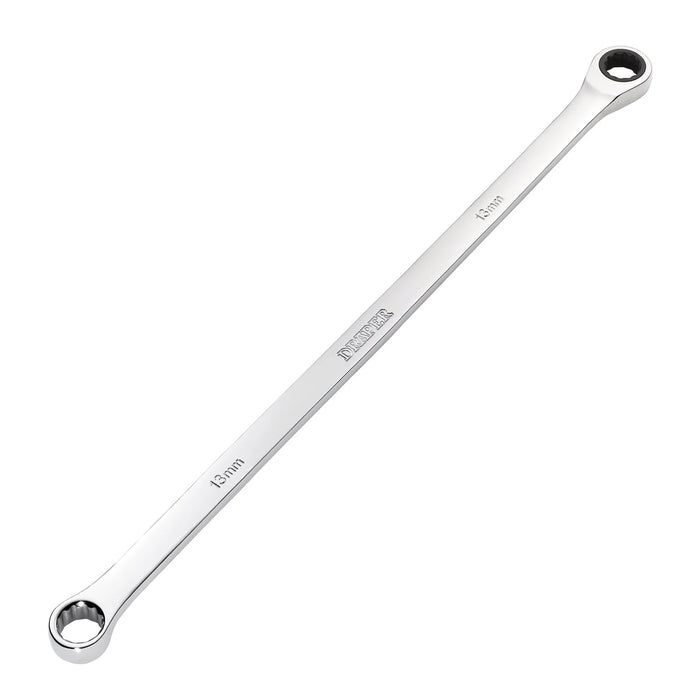Draper HI-TORQ® Metric Extra-Long Double Ring Ratchet spanner 8-19mm