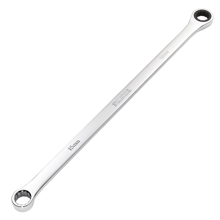 Draper HI-TORQ® Metric Extra-Long Double Ring Ratchet spanner 8-19mm