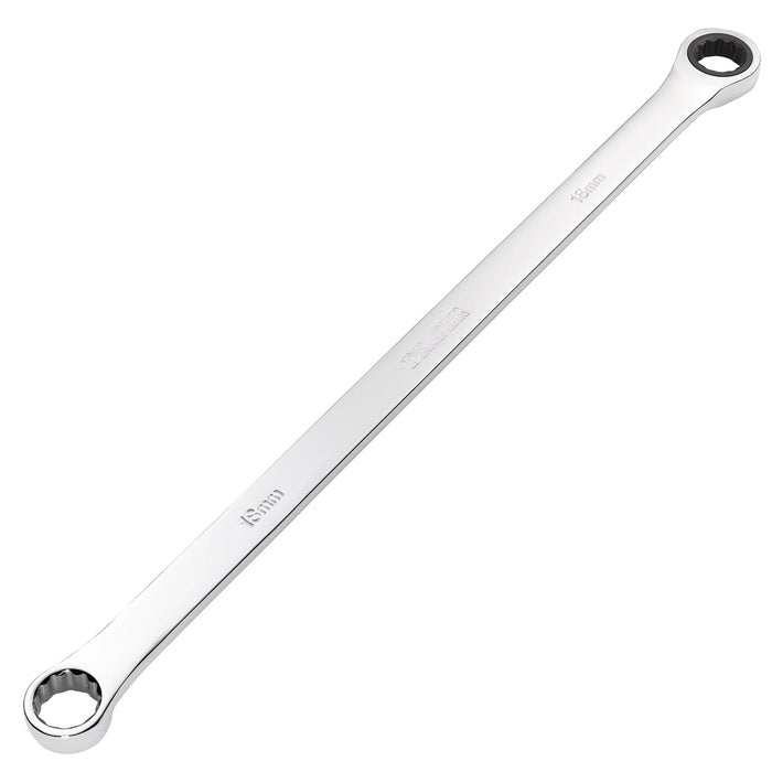 Draper HI-TORQ® Metric Extra-Long Double Ring Ratchet spanner 8-19mm