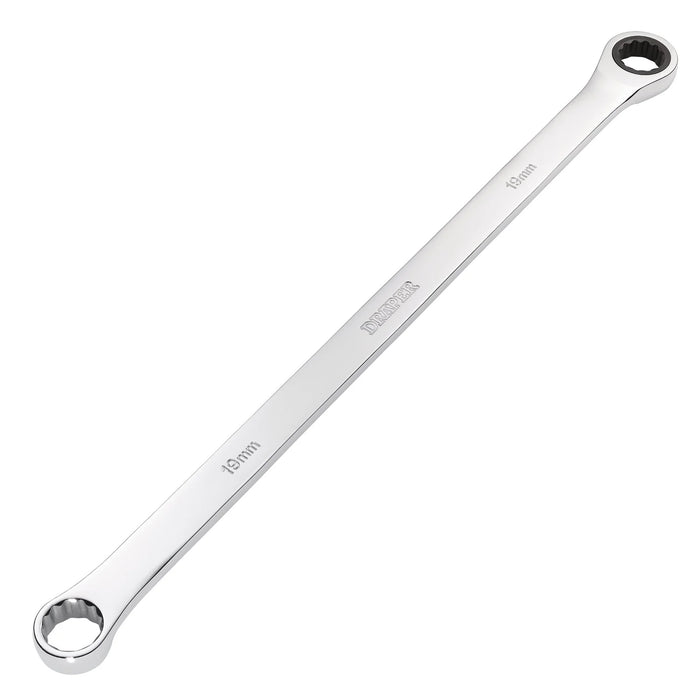 Draper HI-TORQ® Metric Extra-Long Double Ring Ratchet spanner 8-19mm