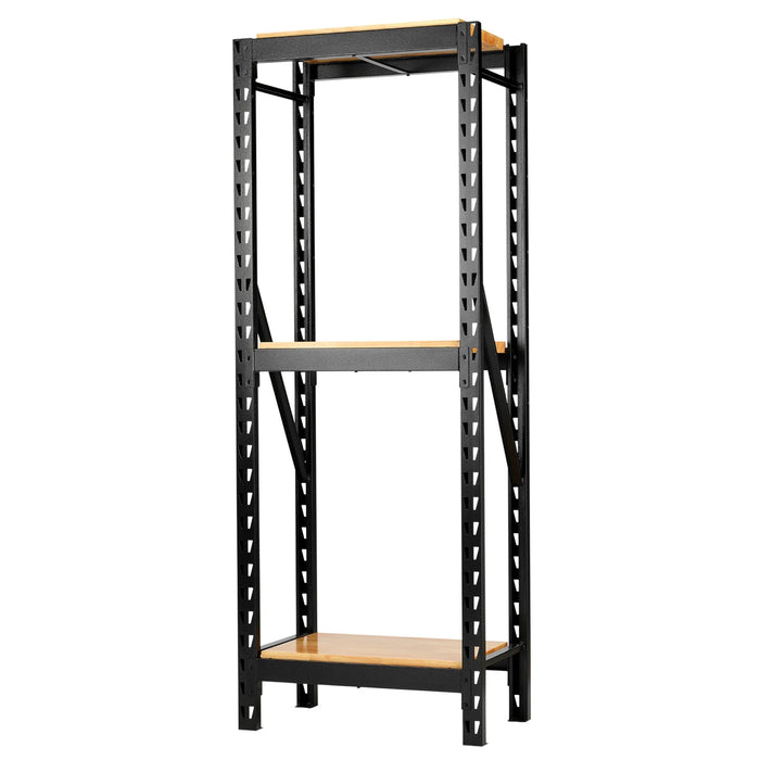 BUNKER® 14 Piece Modular 3 Tier Racking with Hardwood shelving 750-1500mm
