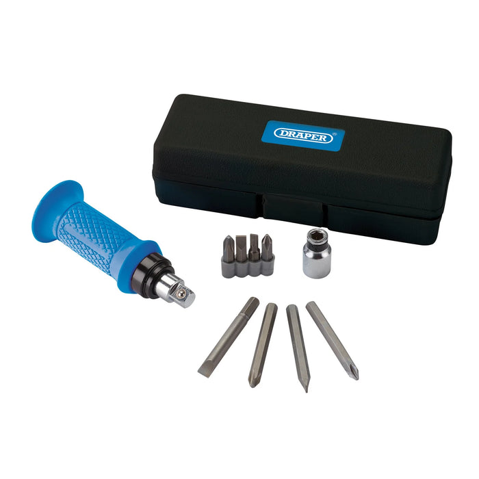 Draper Impact Screwdriver Set, 1/2" Sq. Dr., 162mm (10 Piece) - 2800B/10