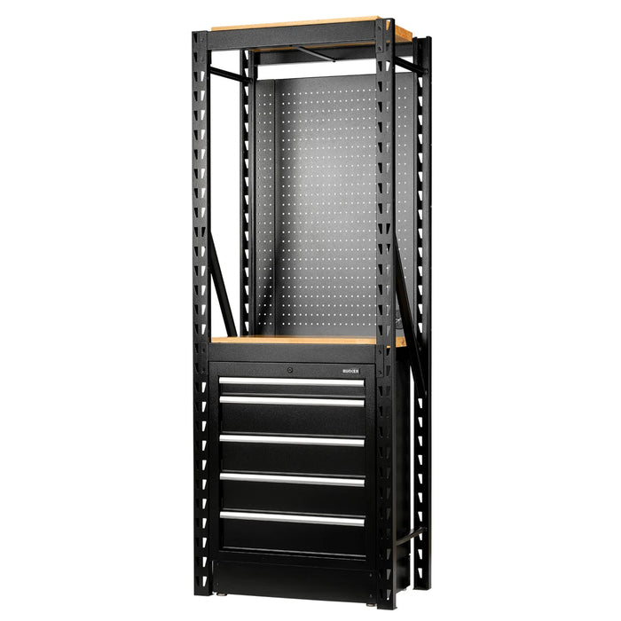 BUNKER 13 Piece Modular Storage Combo 2 Tier Racking with Hardwood Shelving
