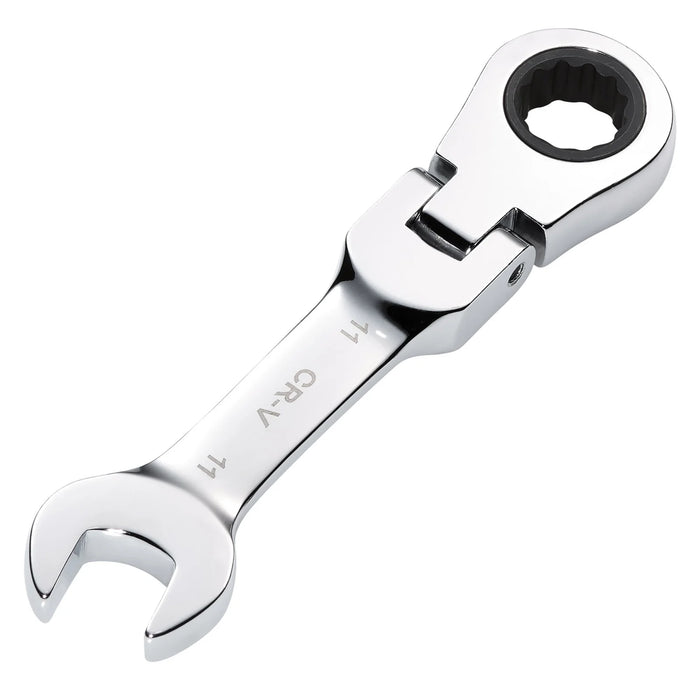 Draper HI-TORQ® Metric Stubby Flexible Head Ratchet Combination spanner 8-19mm