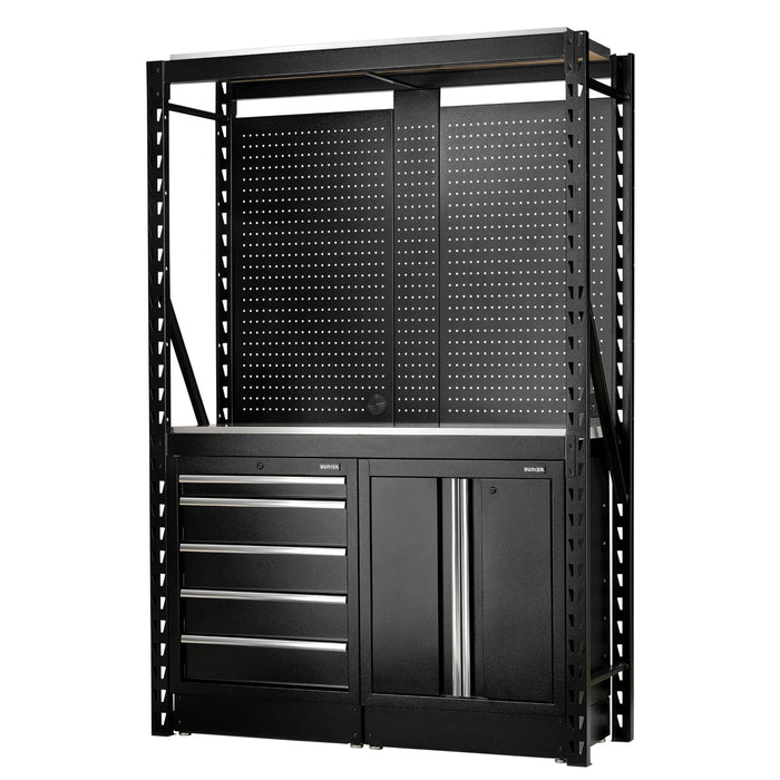 BUNKER 15 Piece Modular Storage Combo 2 Tier Racking with Stainless Steel