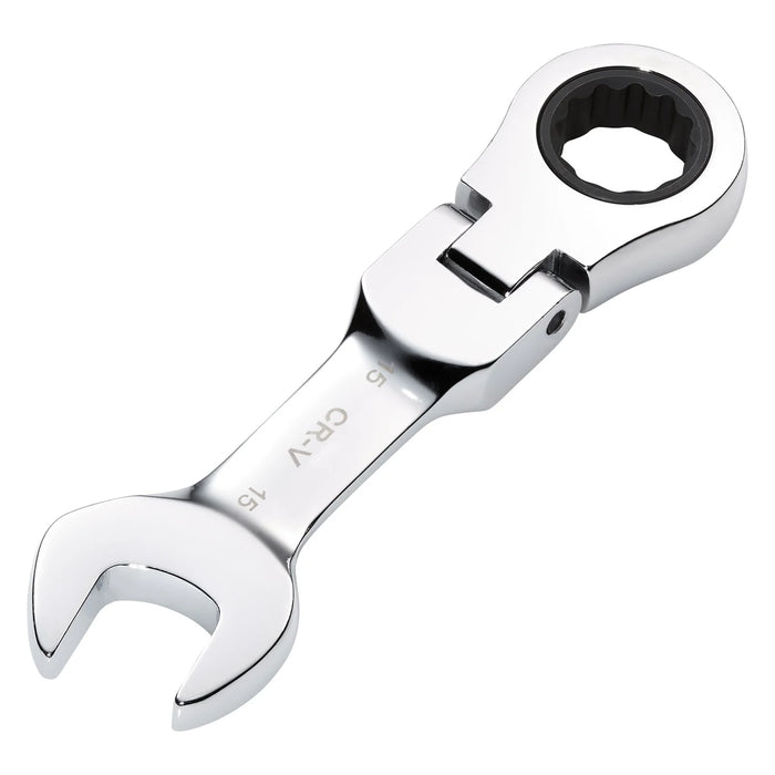 Draper HI-TORQ® Metric Stubby Flexible Head Ratchet Combination spanner 8-19mm