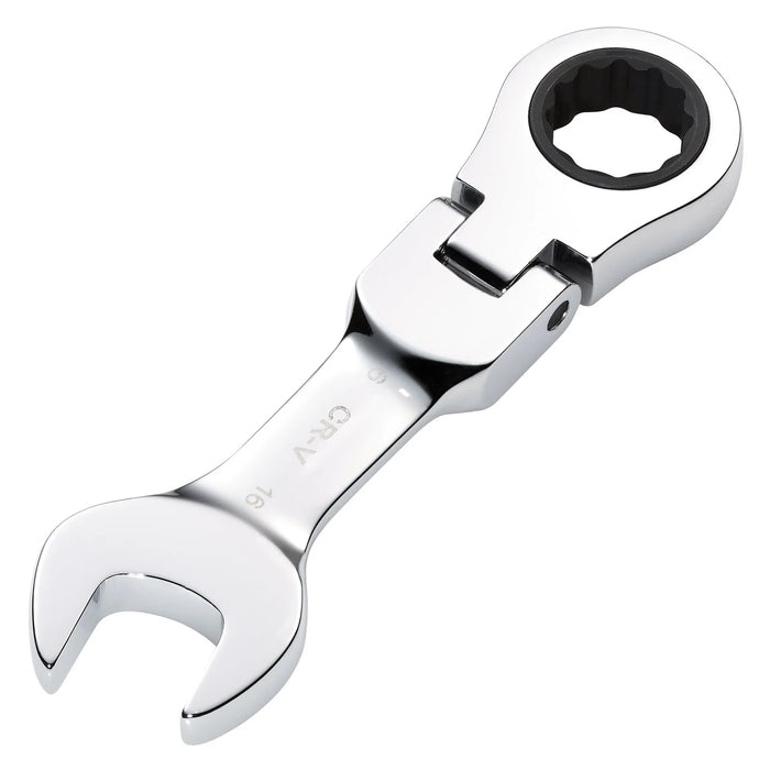 Draper HI-TORQ® Metric Stubby Flexible Head Ratchet Combination spanner 8-19mm