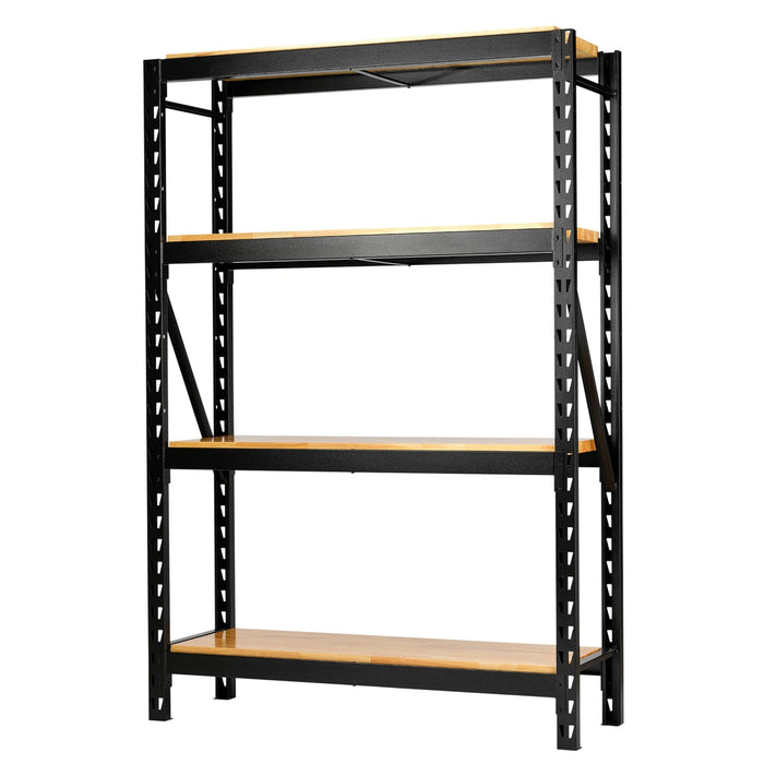 BUNKER 18 Piece Modular 4 Tier Racking with Hardwood Shelving, 1500mm
