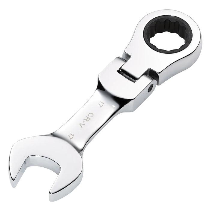 Draper HI-TORQ® Metric Stubby Flexible Head Ratchet Combination spanner 8-19mm