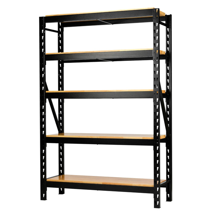 BUNKER® 22 Piece Modular 5 Tier Racking with Hardwood shelving 750-1500mm